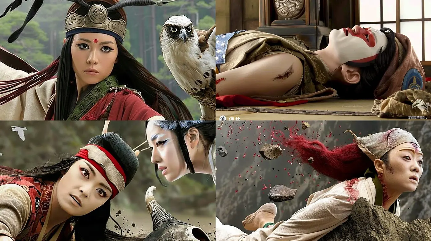 Epic Cinematic Tableau with an Ancient Eastern Aesthetic - Midjourney sref style