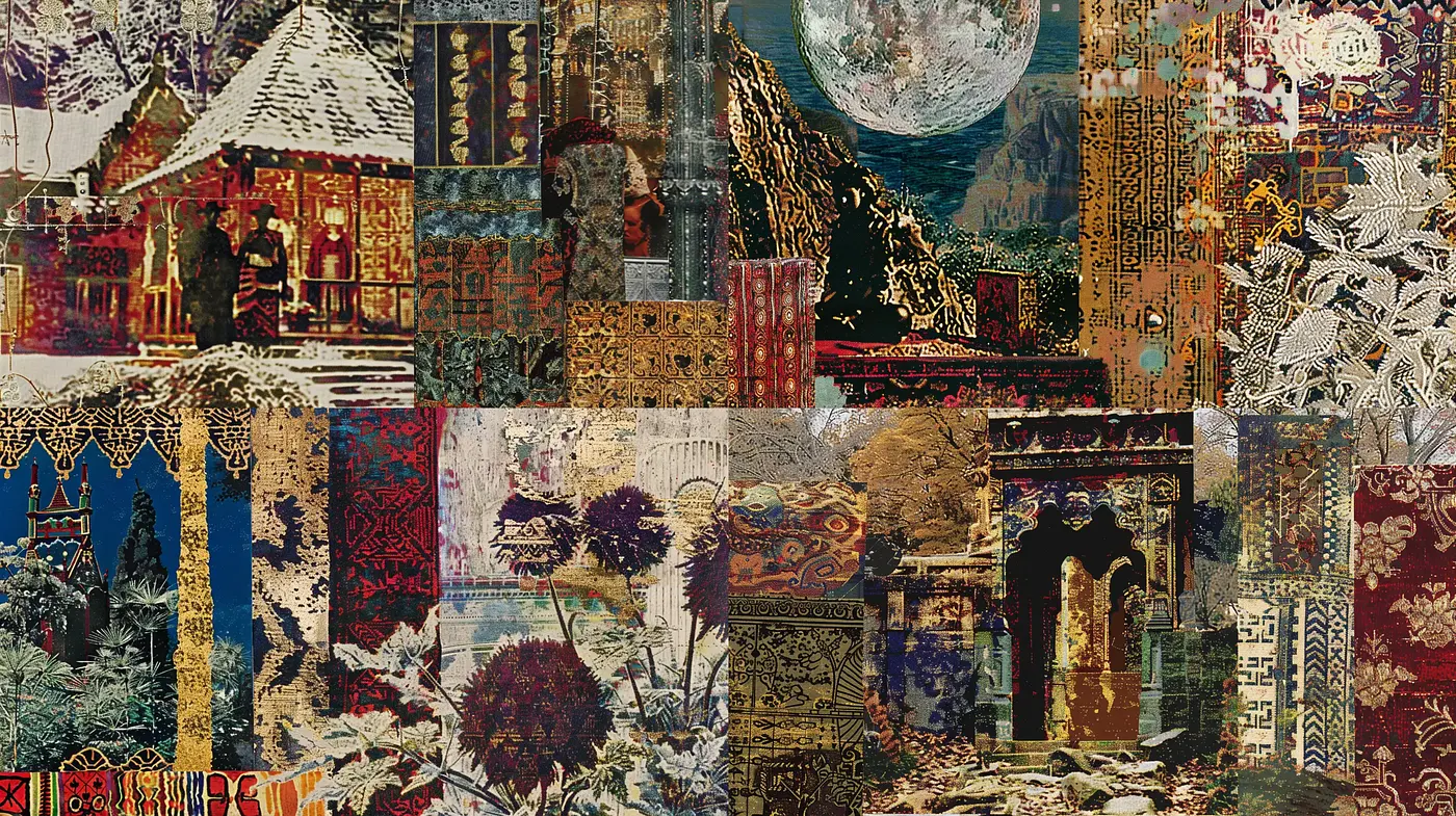 Ethereal Tapestry of Time: A Collage of Historical Echoes and Artistic Textures - Midjourney sref style