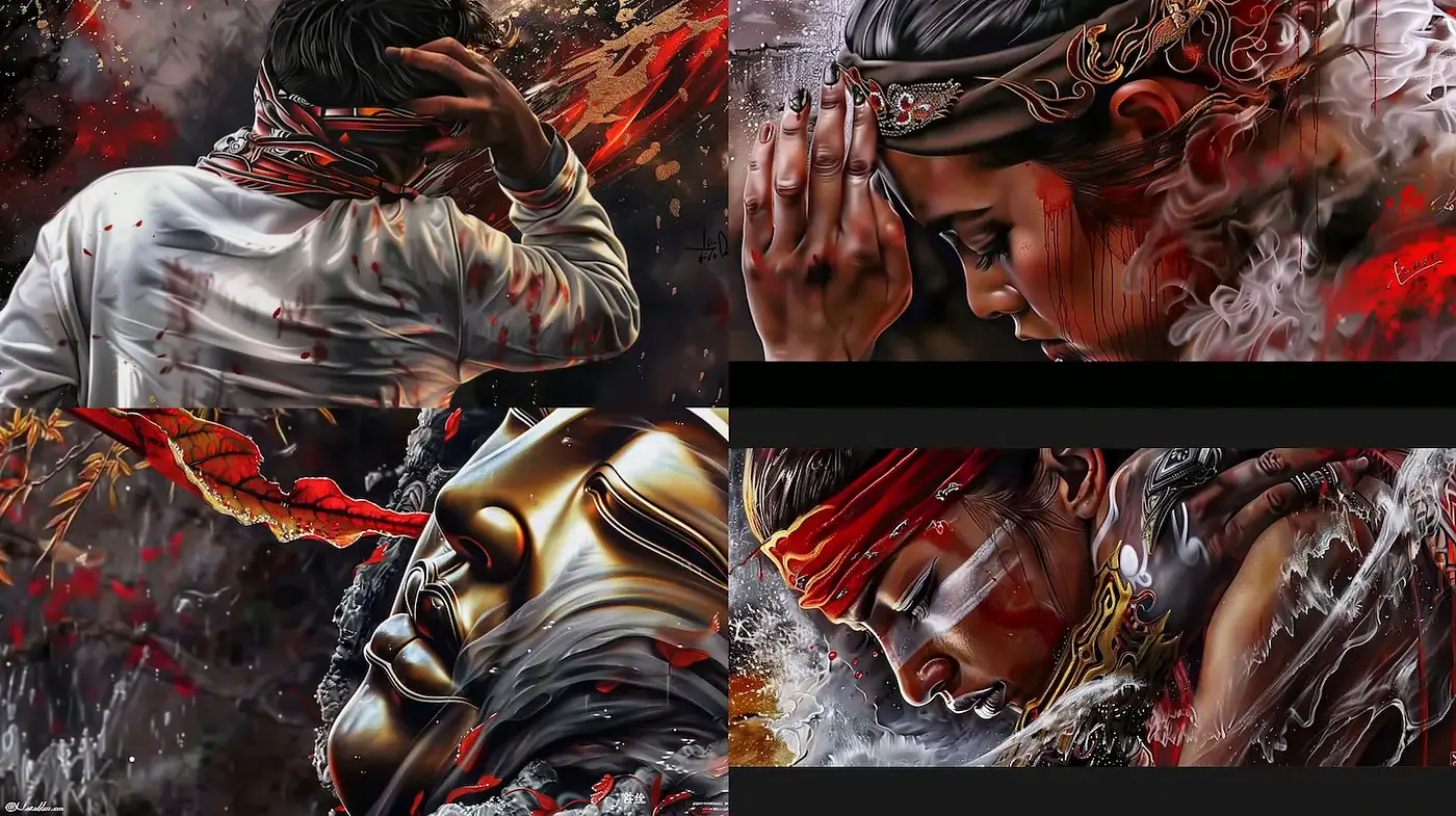 Dynamic and Intense Expression through Textured Realism - Midjourney sref style