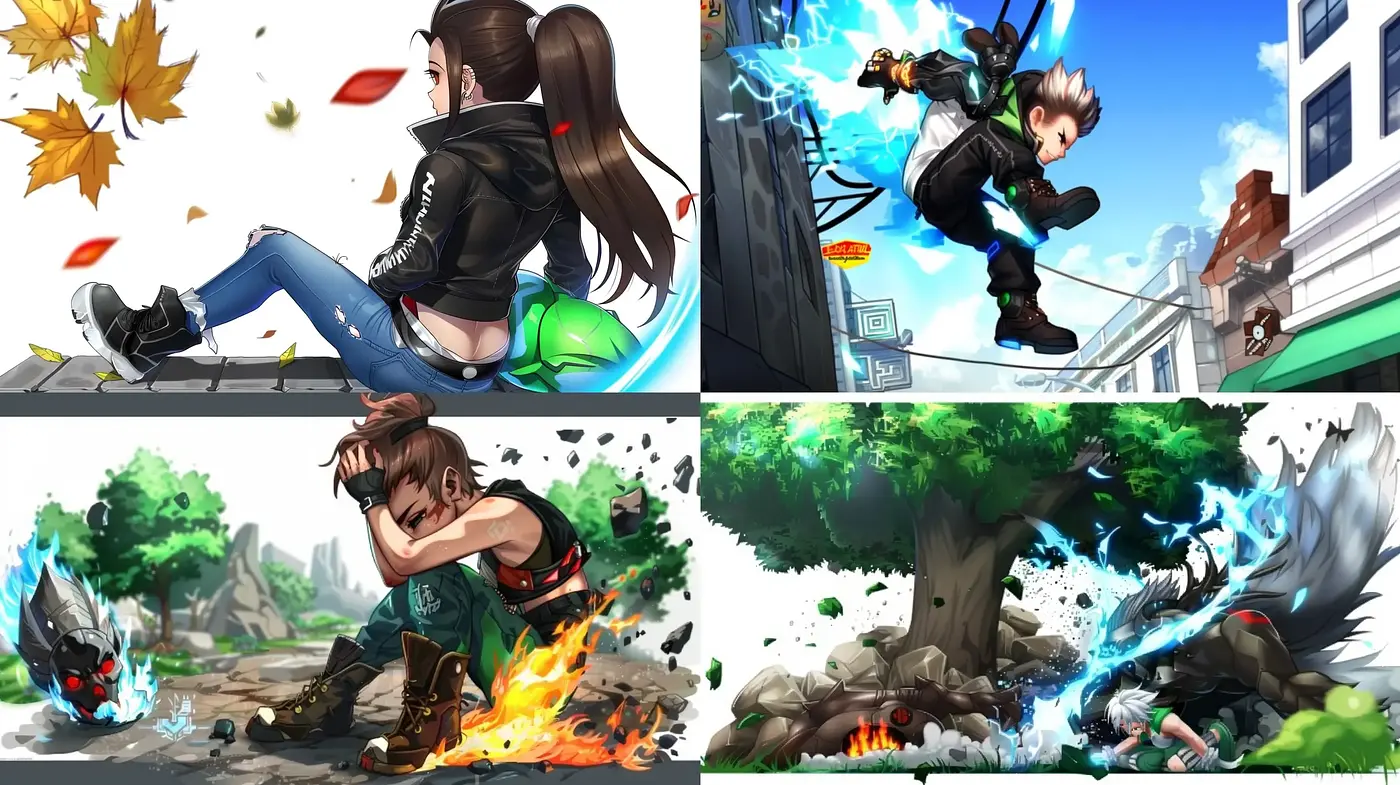 Dynamic Energy in Vivid Hues: A Fusion of Anime and Action Gaming Visuals - Midjourney sref style