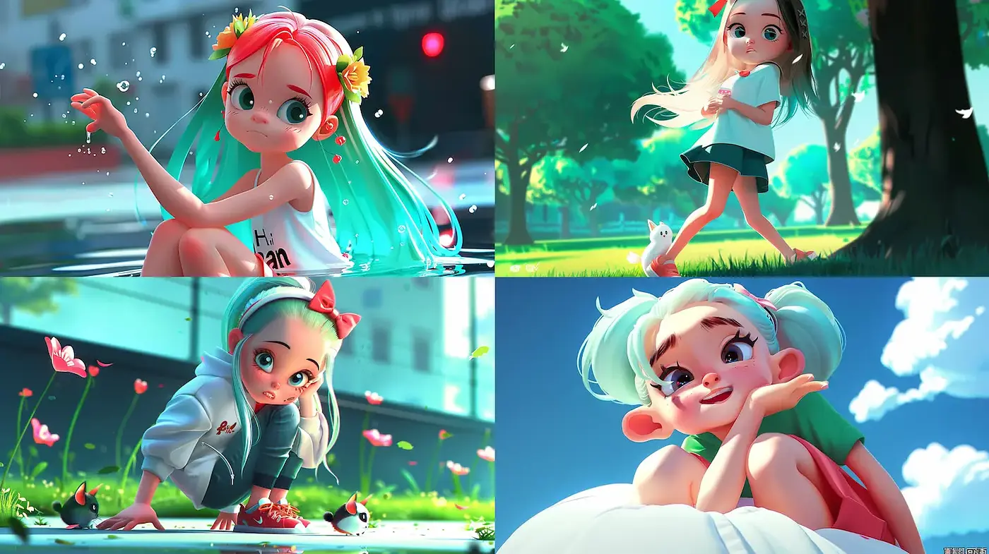 Vibrant and Whimsical Character Art with Playful Elements - Midjourney sref style