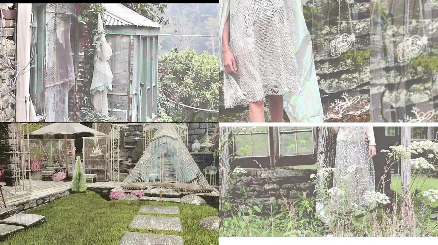 Whimsical Garden Dreamscape with Ethereal Overtones and a Pastel Vintage Aesthetic - Midjourney sref style