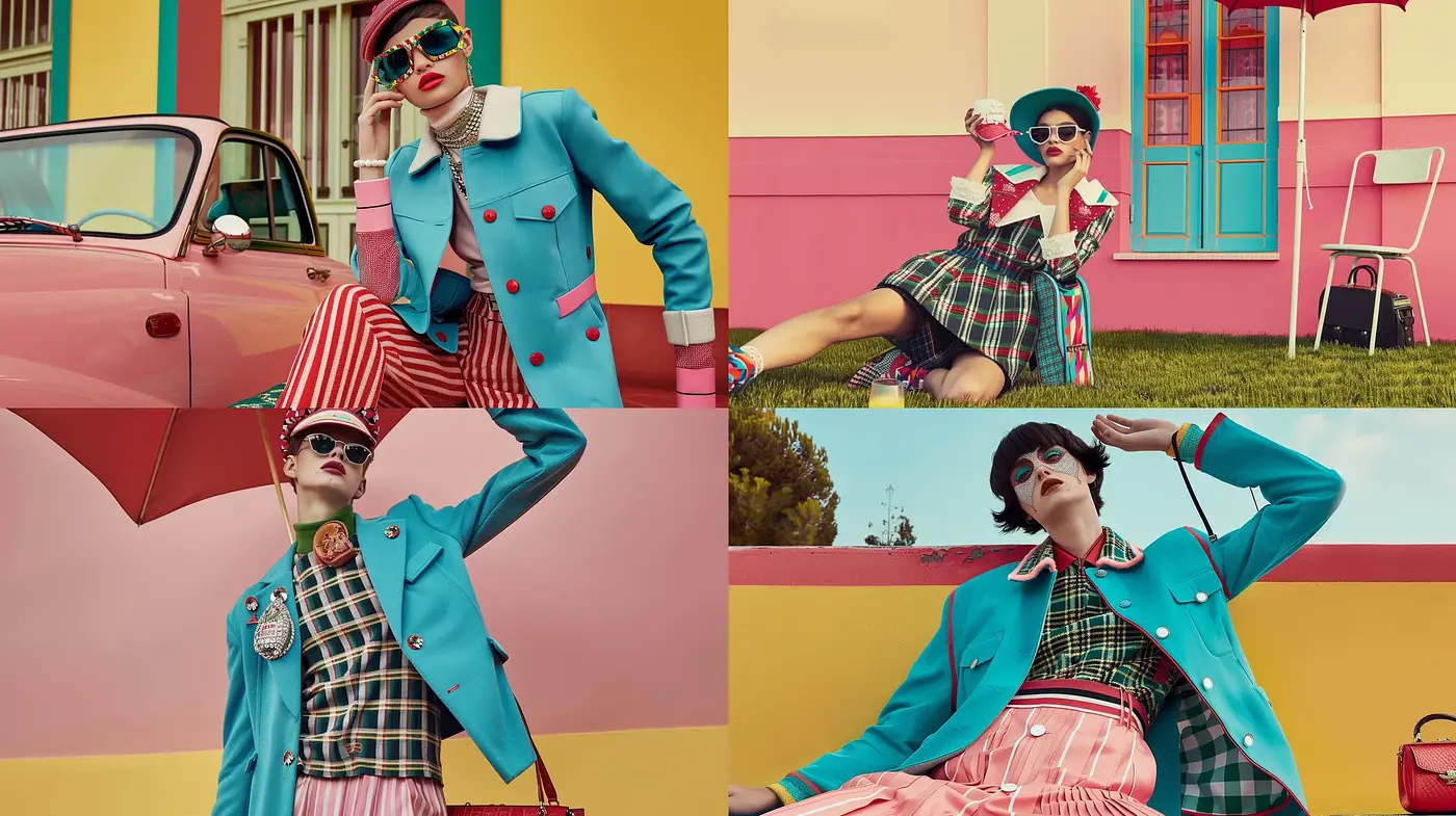 Candy-Colored Retro Pastiche with Pop Art Overtones - Midjourney sref style