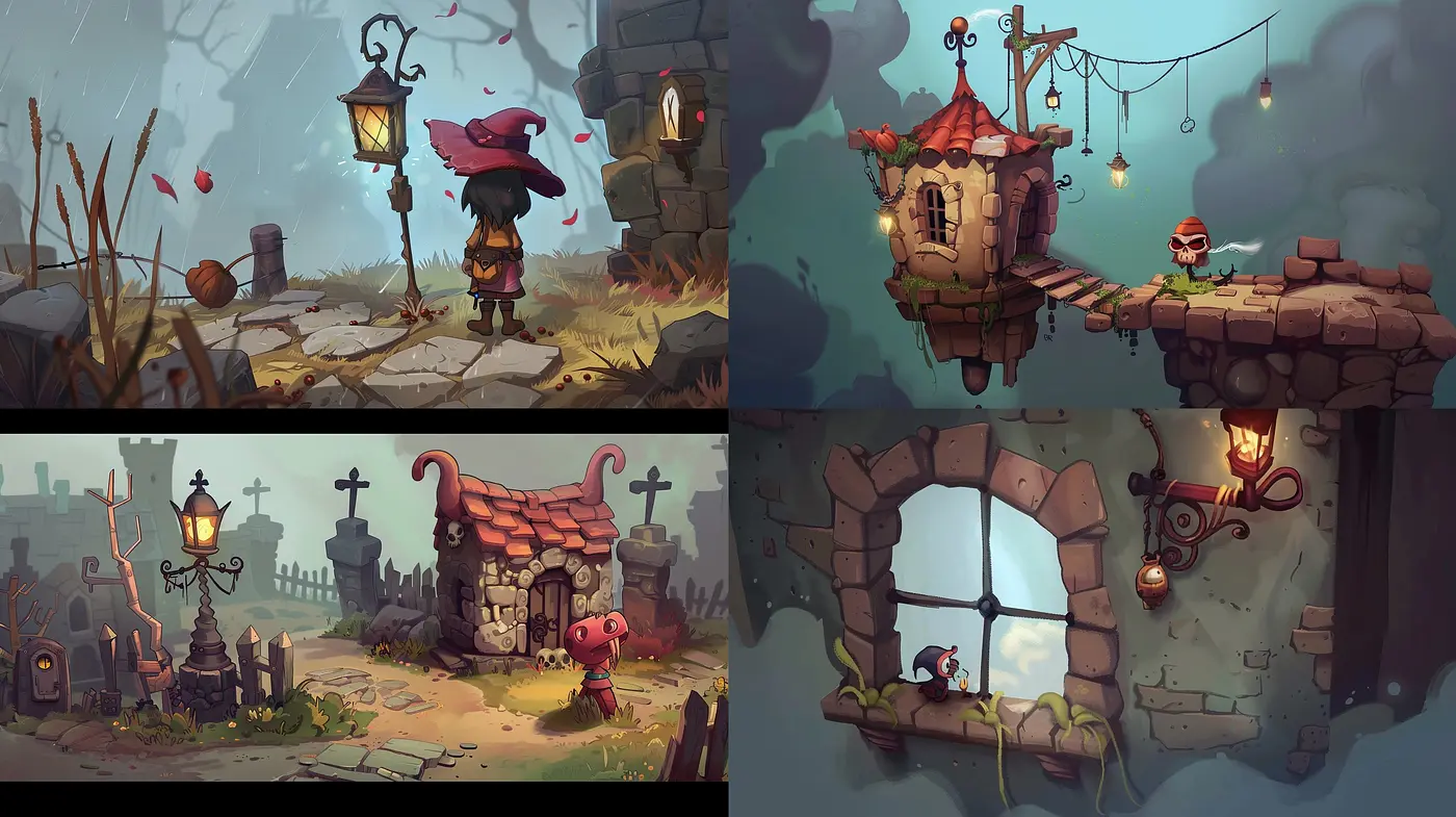 Whimsical Autumn Hues and Gently Faded Memories: A Consistent Artistic Ode to Stylized Nostalgia - Midjourney sref style