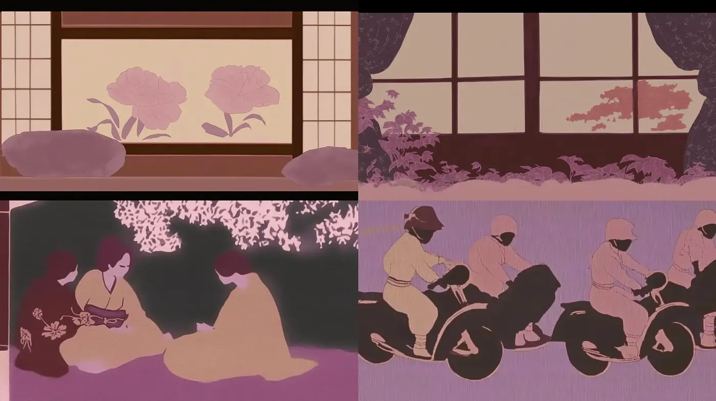 Ethereal Twilight Harmony: A Stylized Blend of Serenity and Movement - Midjourney sref style