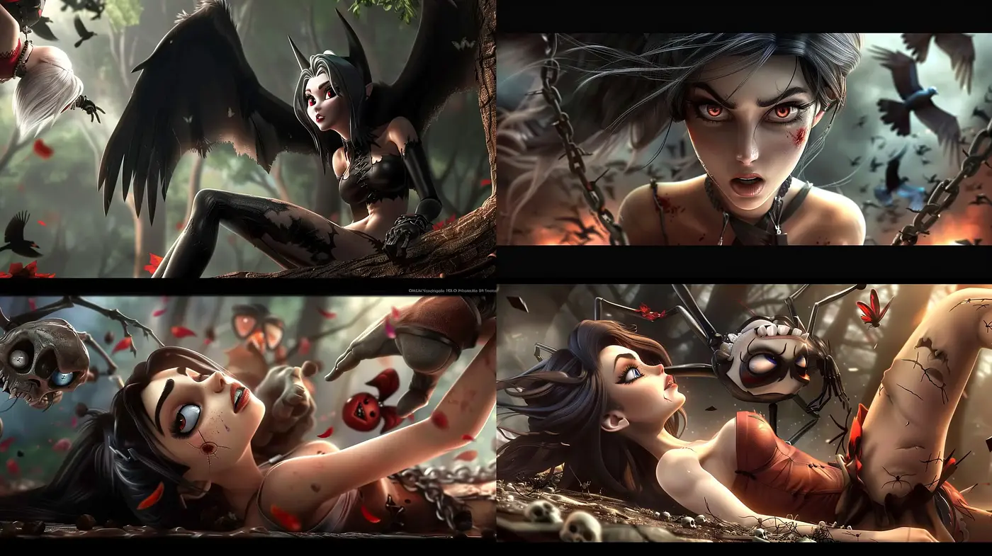 Dark Fantasia: A Fusion of Gothic and High-Definition Digital Artistry - Midjourney sref style