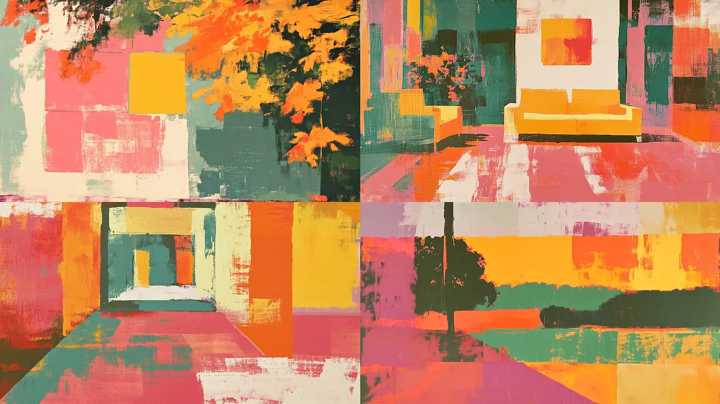 Abstract Expressionist Fused with Digital Brushstrokes - Midjourney sref style