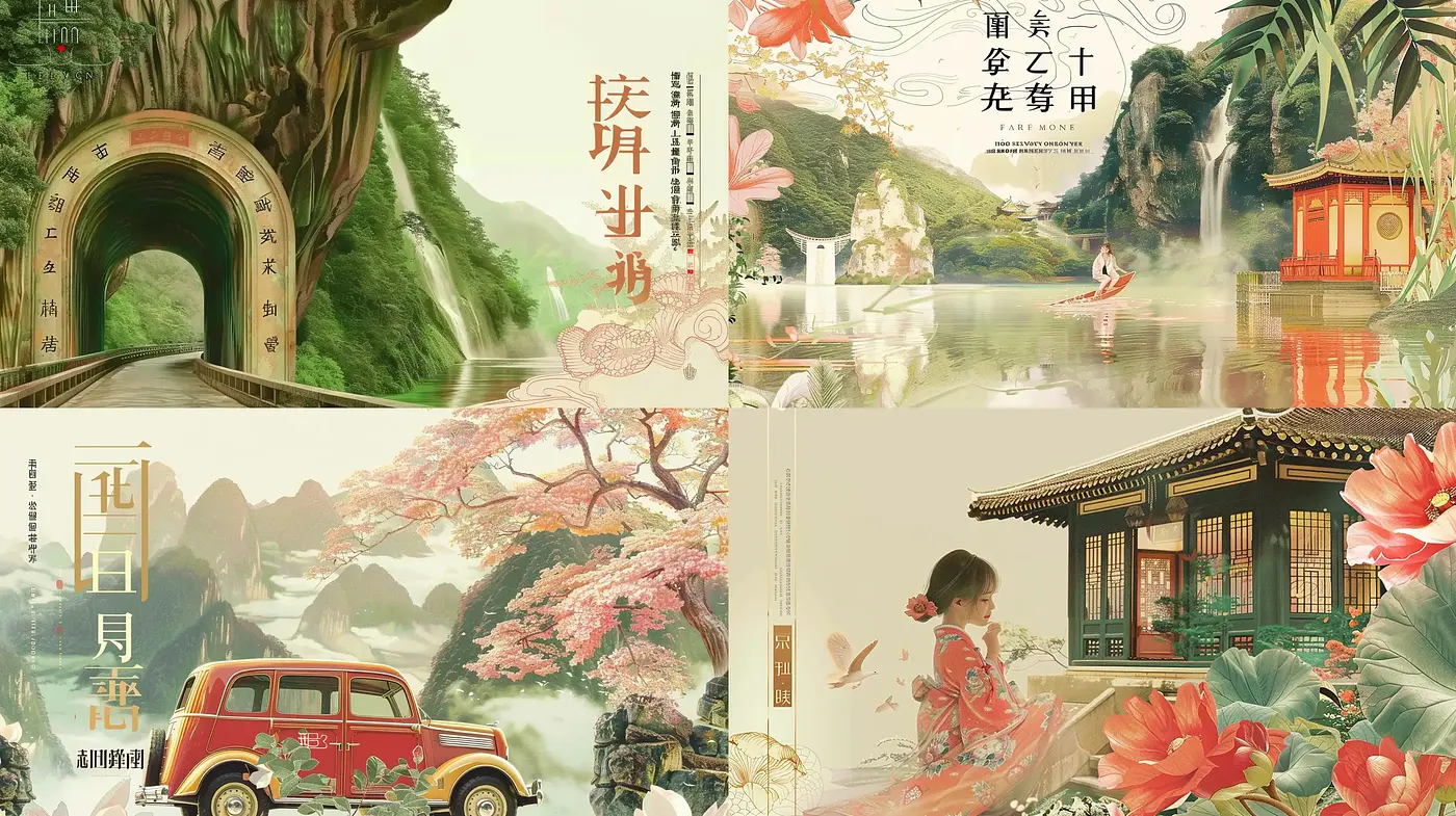 Tranquil Asiatic Serenity: A Harmonious Pastoral Symphony - Midjourney sref style