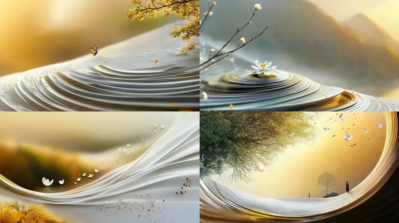 Serene Swirls of Nature's Palette in Digital Impressionism - Midjourney sref style