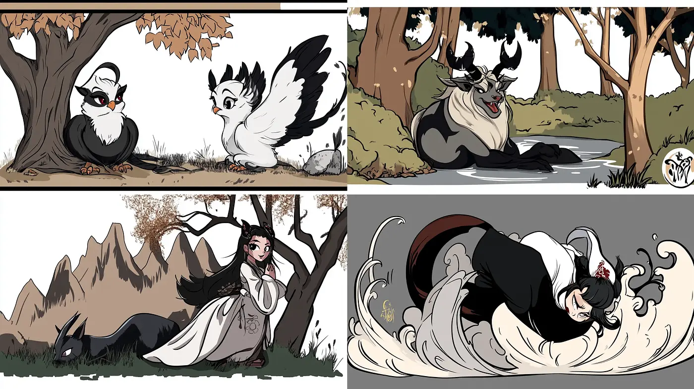 Stylized Graphic Novel Flair with Expressive Character Design - Midjourney sref style
