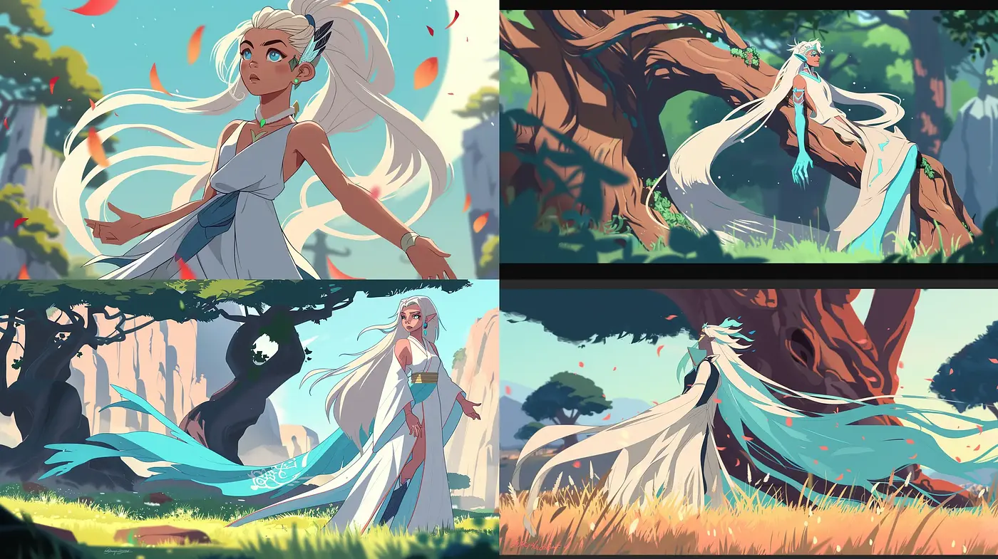 Ethereal Nature-Inspired Illustrative Style with Vibrant Pastoral Hues - Midjourney sref style