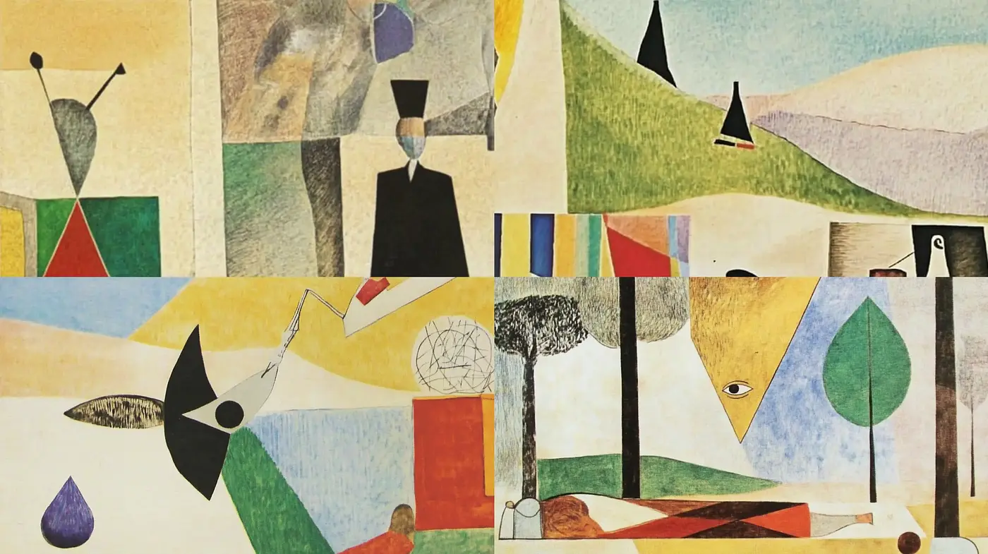 Abstract Geometric Symphonies in Pastel and Earthy Hues - Midjourney sref style