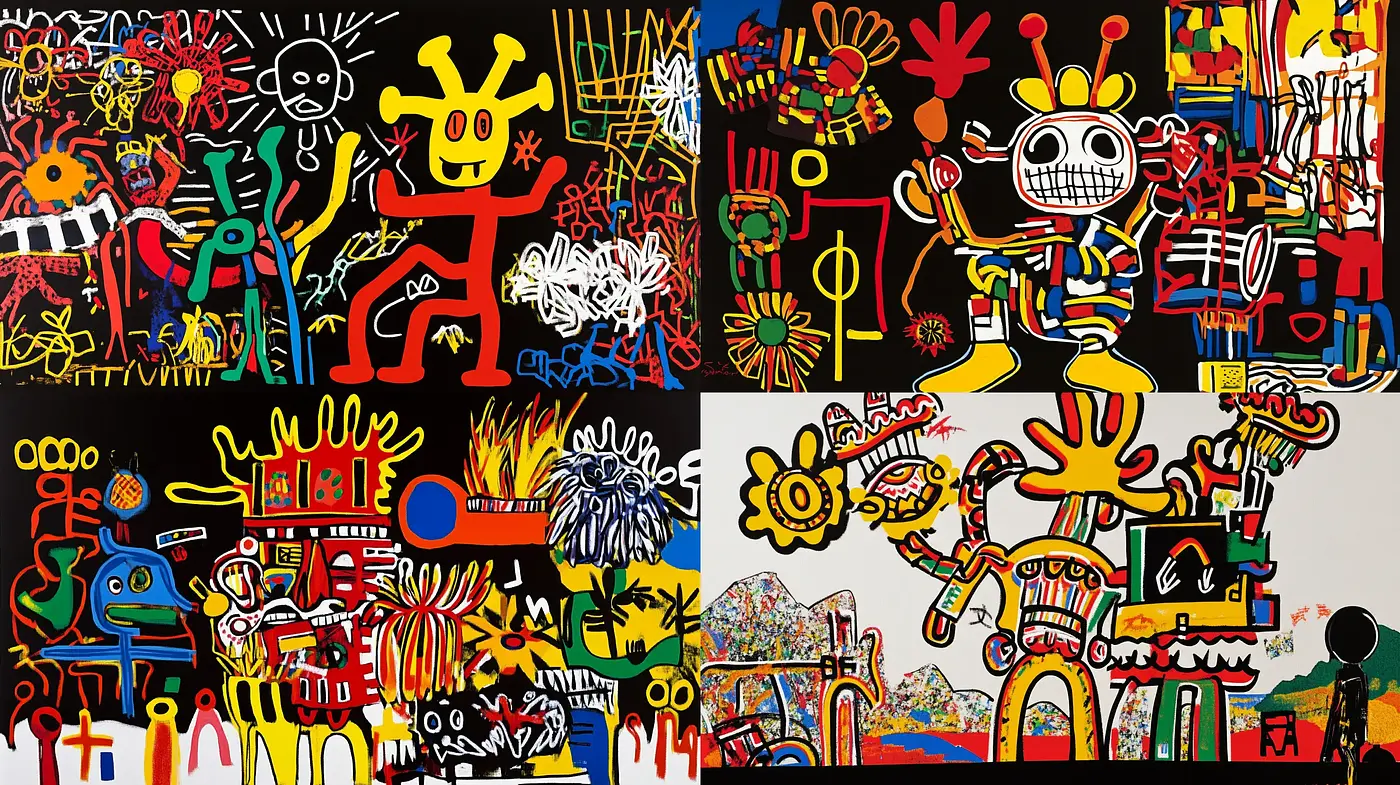 Vibrant Expressionist Fusion with a Graffiti-like Essence - Midjourney sref style