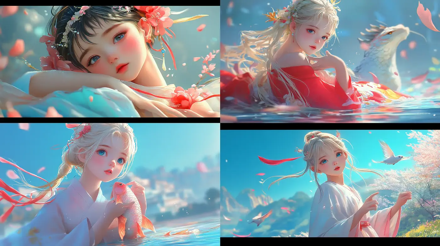 Ethereal Aquatic Serenity: A Consistent Vision of Dreamlike Grace - Midjourney sref style