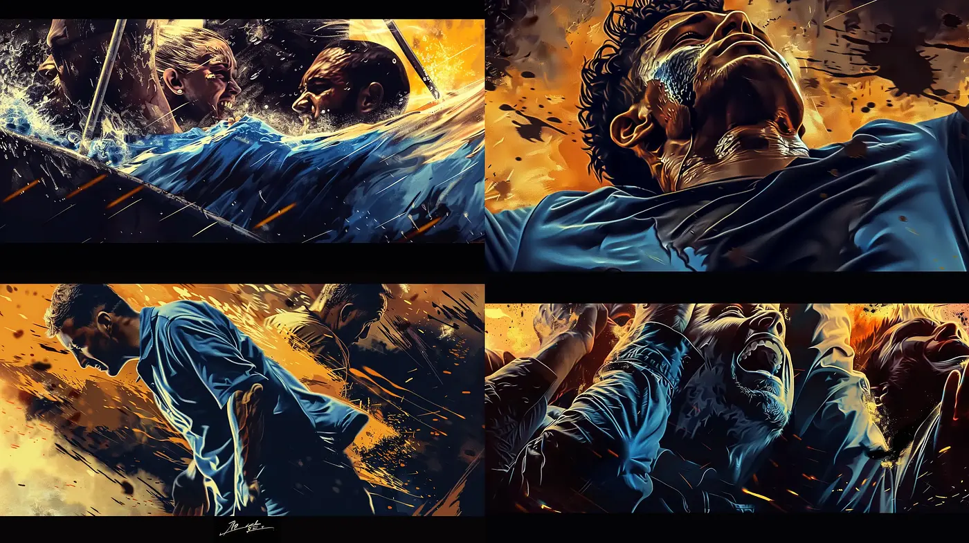 Dynamic Brushstroke Intensity in Cinematic Comic Art Style - Midjourney sref style