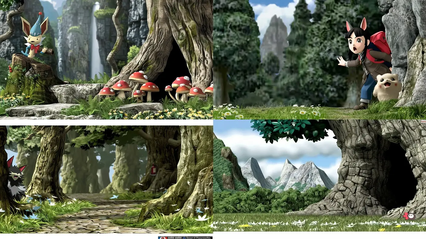 Enchanted Forests and Fantastical Characters: A Consistent Theme in Vivid Animation - Midjourney sref style