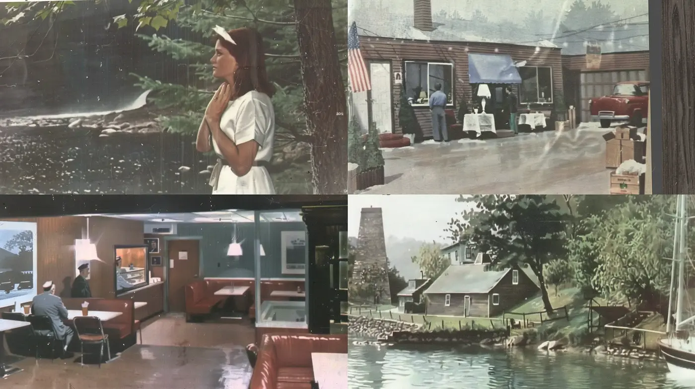 Timeless Americana: A Synthesis of Mid-Century Modern Nostalgia - Midjourney sref style