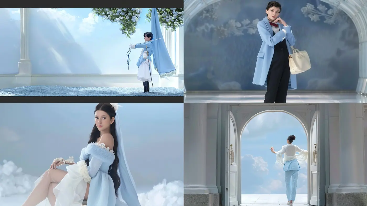 Ethereal Elegance in Soft Blues: Dreamlike Imagery with a Cinematic Touch - Midjourney sref style