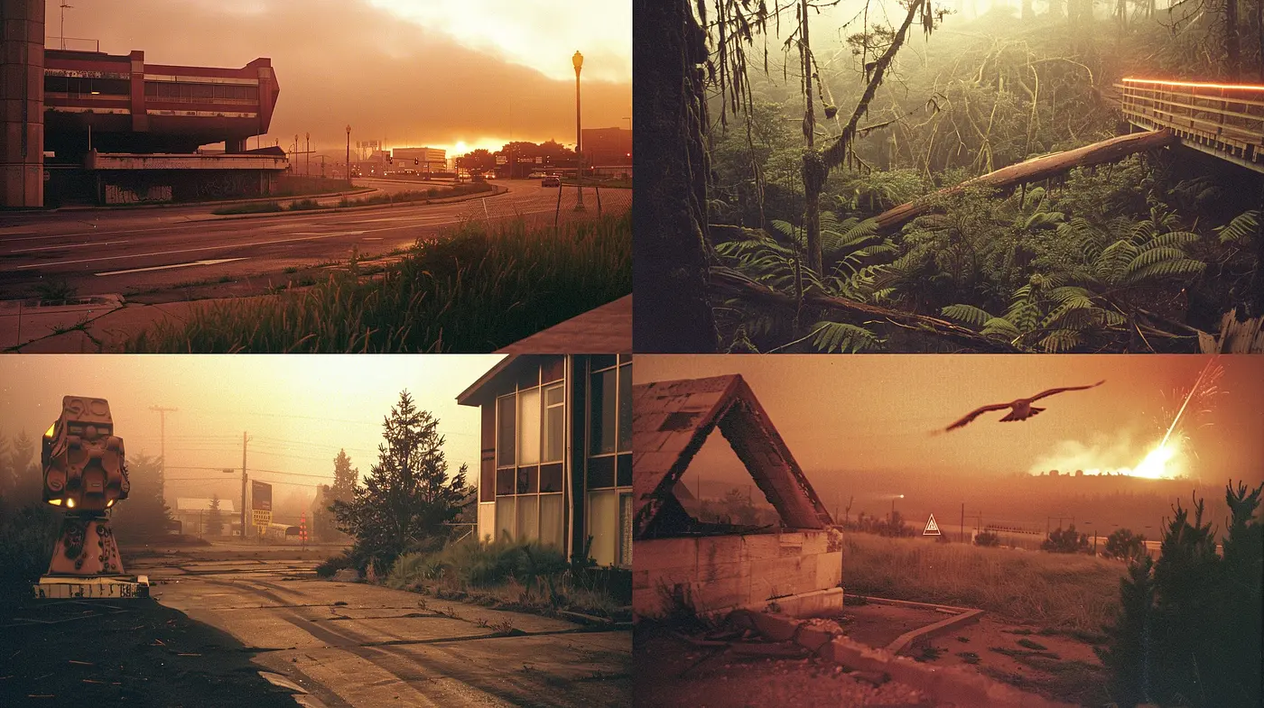 Twilight Hues of Solitude: A Study in Atmospheric Serenity and Subdued Textures - Midjourney sref style