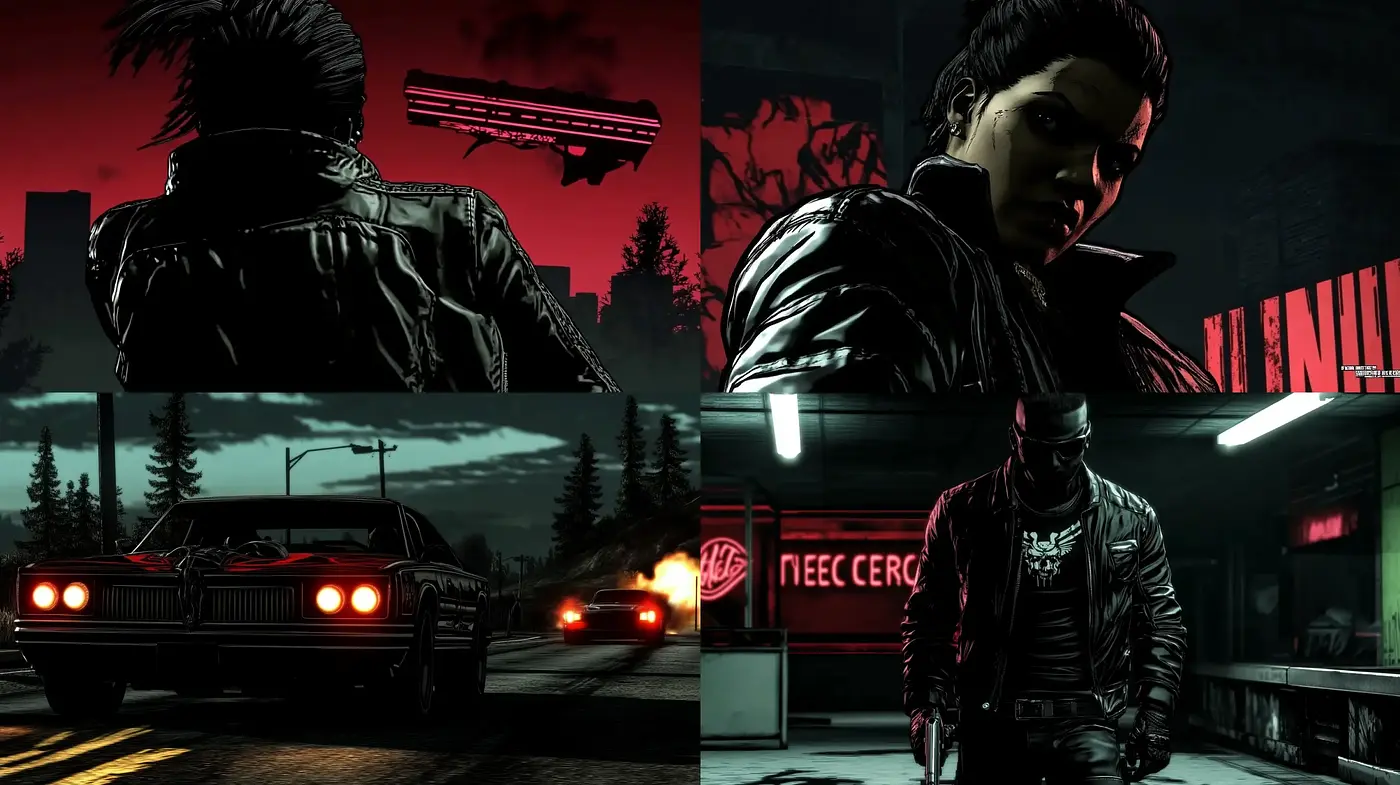 Noir-Inspired Cinematic Comic Book Aesthetic - Midjourney sref style