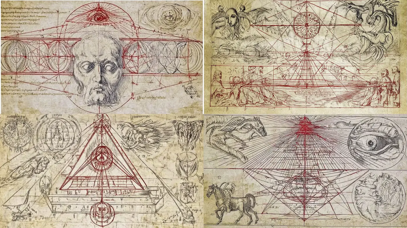 Intricate Illustrative Synthesis of Classical Anatomy and Geometric Precision - Midjourney sref style