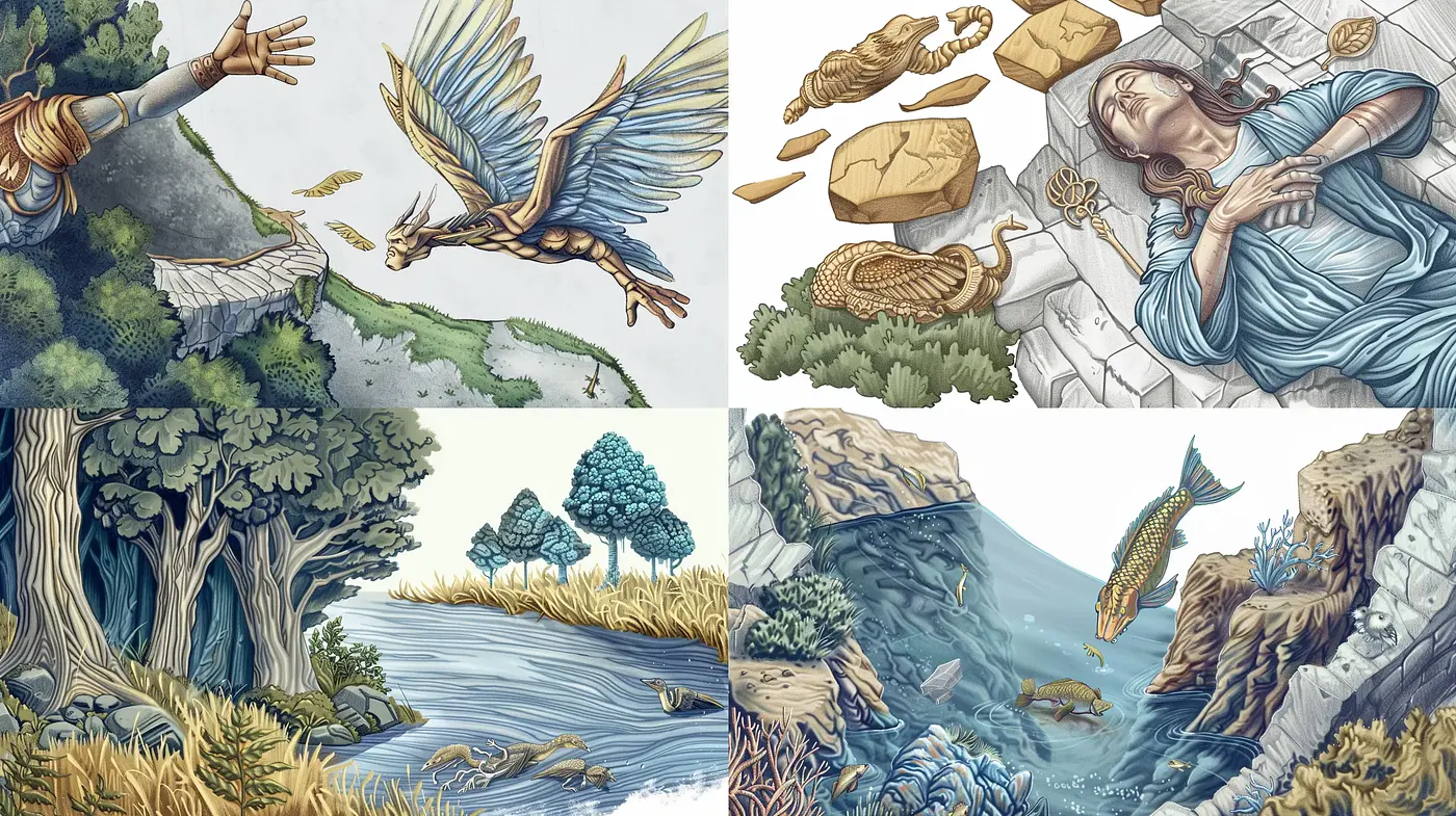 Mystical Nature-Inspired Tapestry - Midjourney sref style
