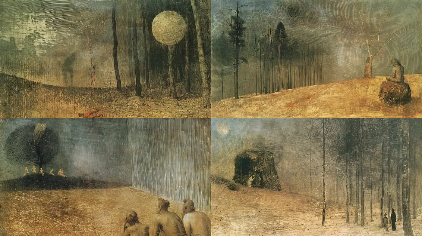 Ethereal Forest Dreamscapes: An Homage to Melancholic Serenity - Midjourney sref style