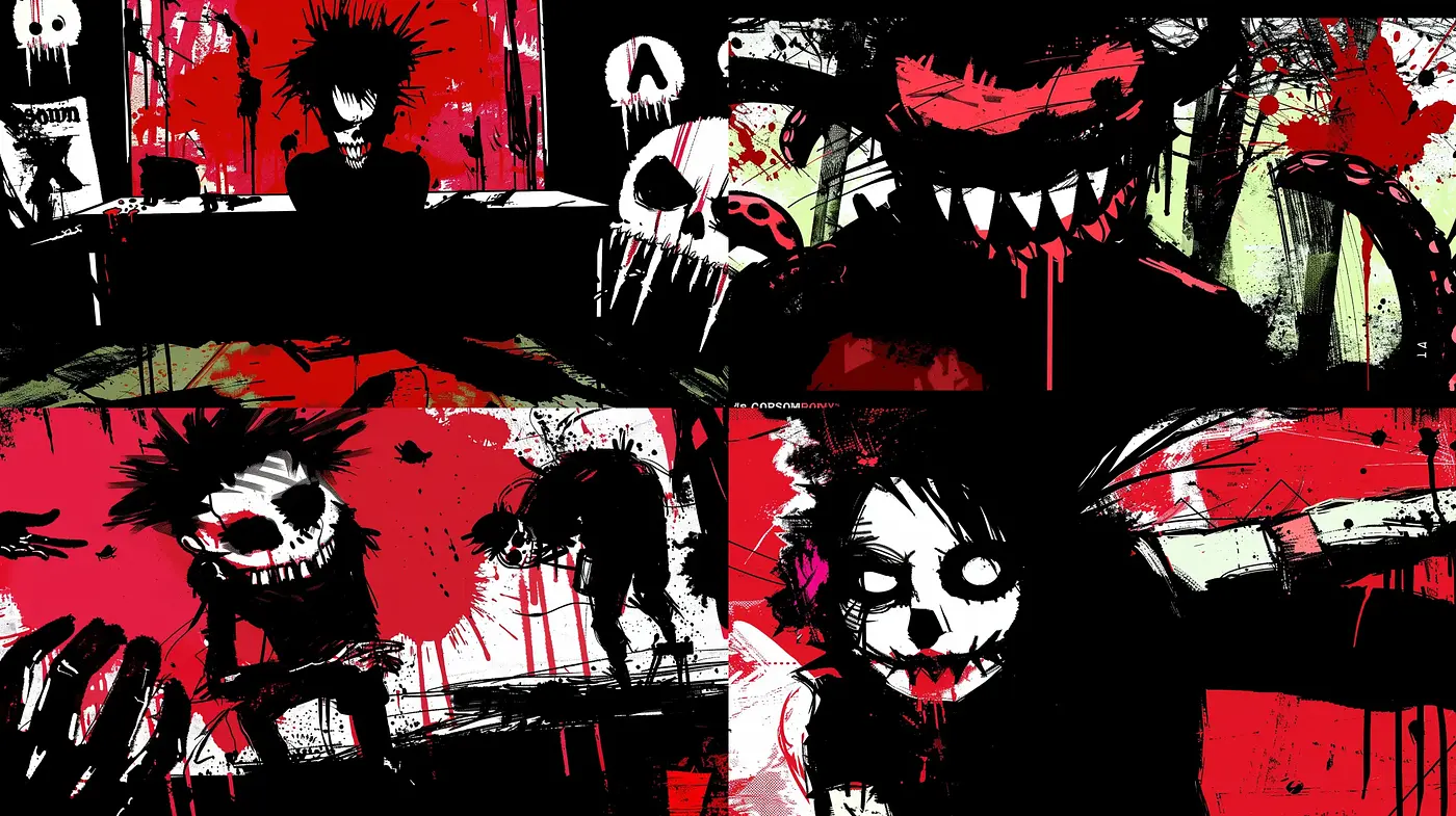 Gritty Ink Spatter and Splashes with a Merge of Abstract Expressionism and Pop Art - Midjourney sref style