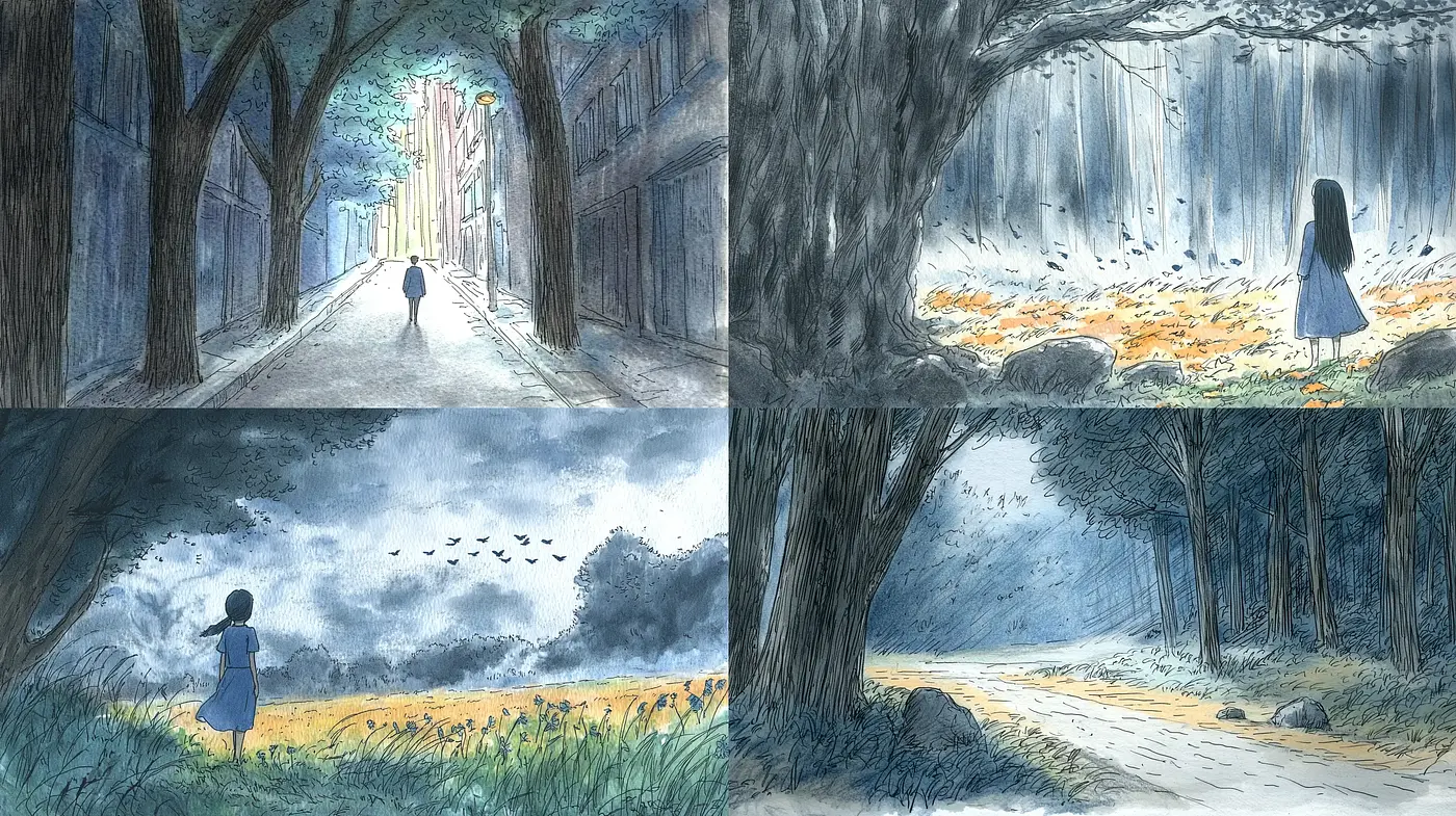 Ethereal Nature Wanderings: A Whimsical Watercolor Series - Midjourney sref style