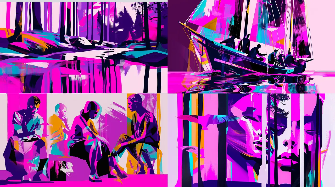 Luminous Abstracted Reality: A Vivid Interpretation of Diverse Vistas and Vignettes - Midjourney sref style
