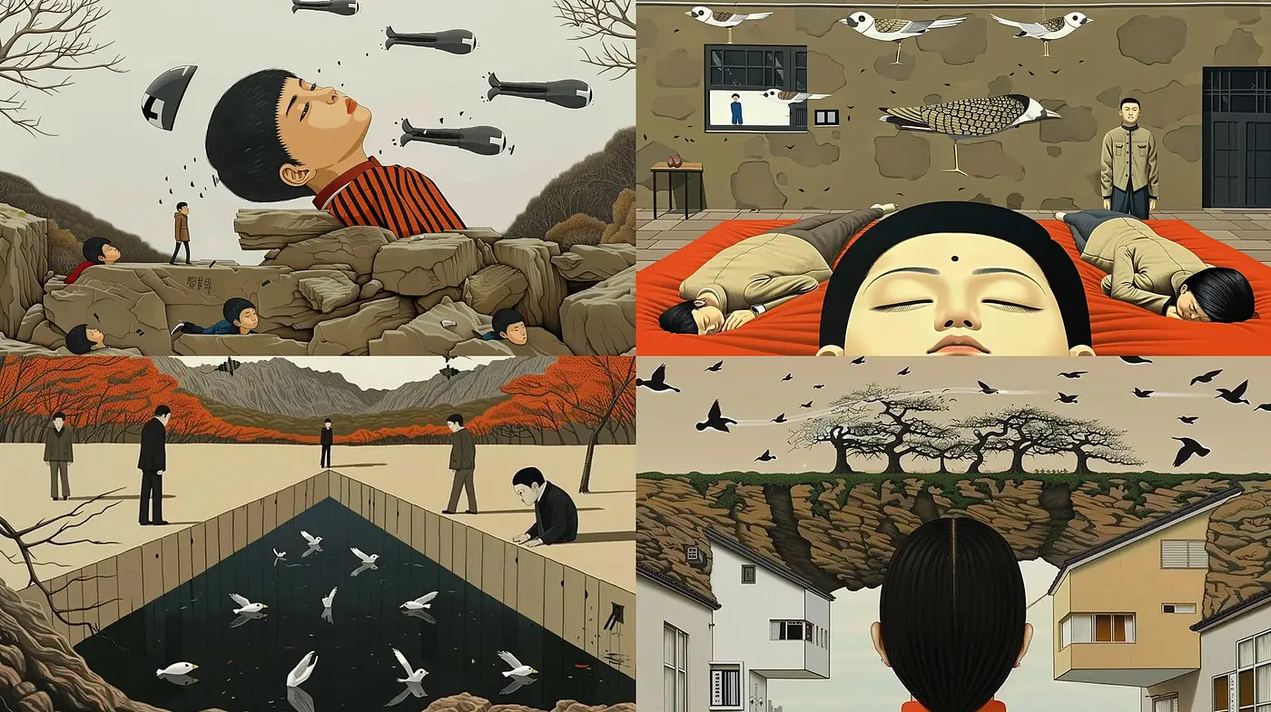 Serene and Contemplative Moments in Muted Earth Tones - Midjourney sref style