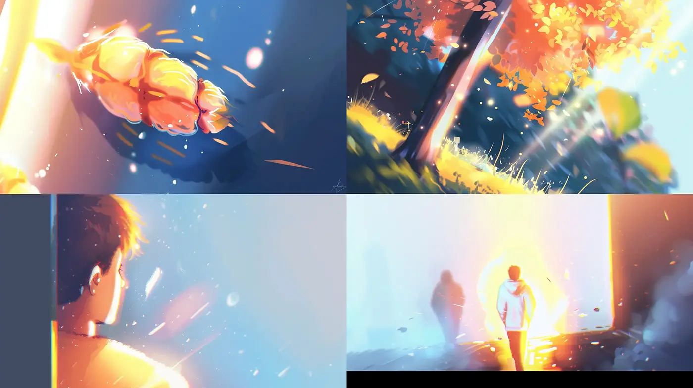 Luminous Dreamscapes with Ethereal Warmth and Sprinkles of Sci-Fi - Midjourney sref style