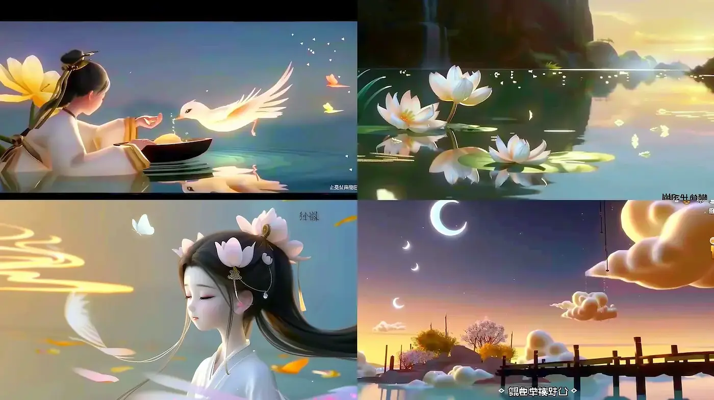 Serene and Ethereal Illustrated Landscapes with Asian Influences - Midjourney sref style