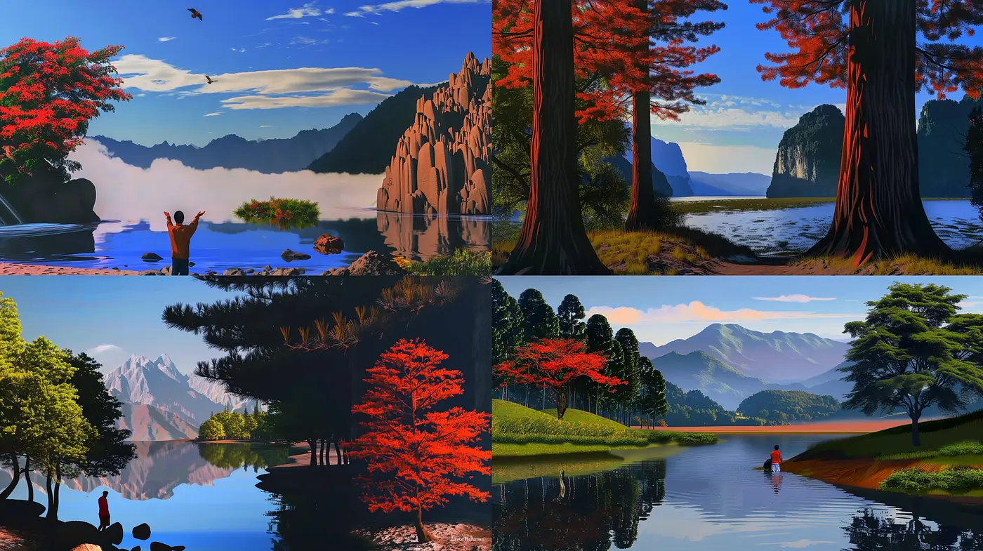Serene Nature's Symphony in Digital Expressionism - Midjourney sref style