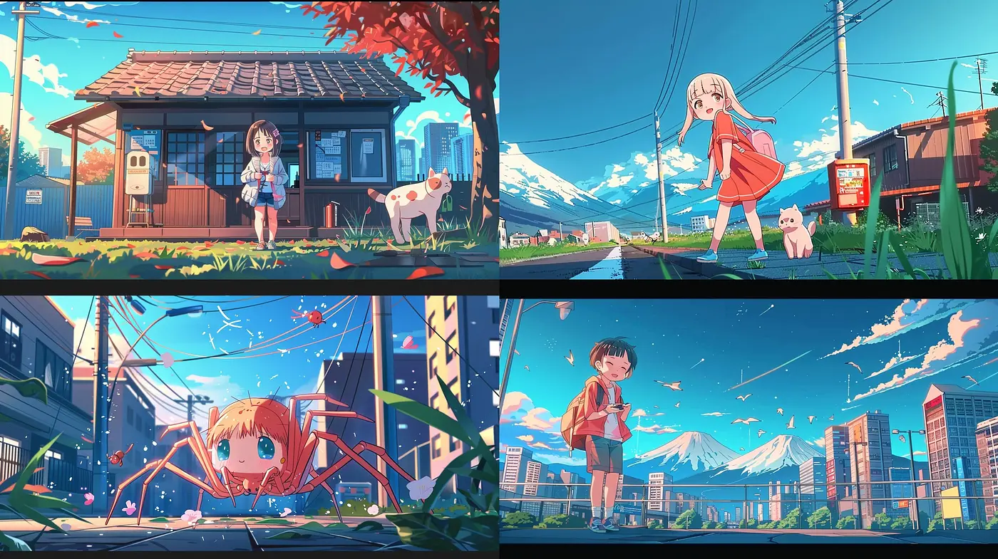 Vibrant Anime-Inspired Tableau with Lush Chromatic Harmony - Midjourney sref style