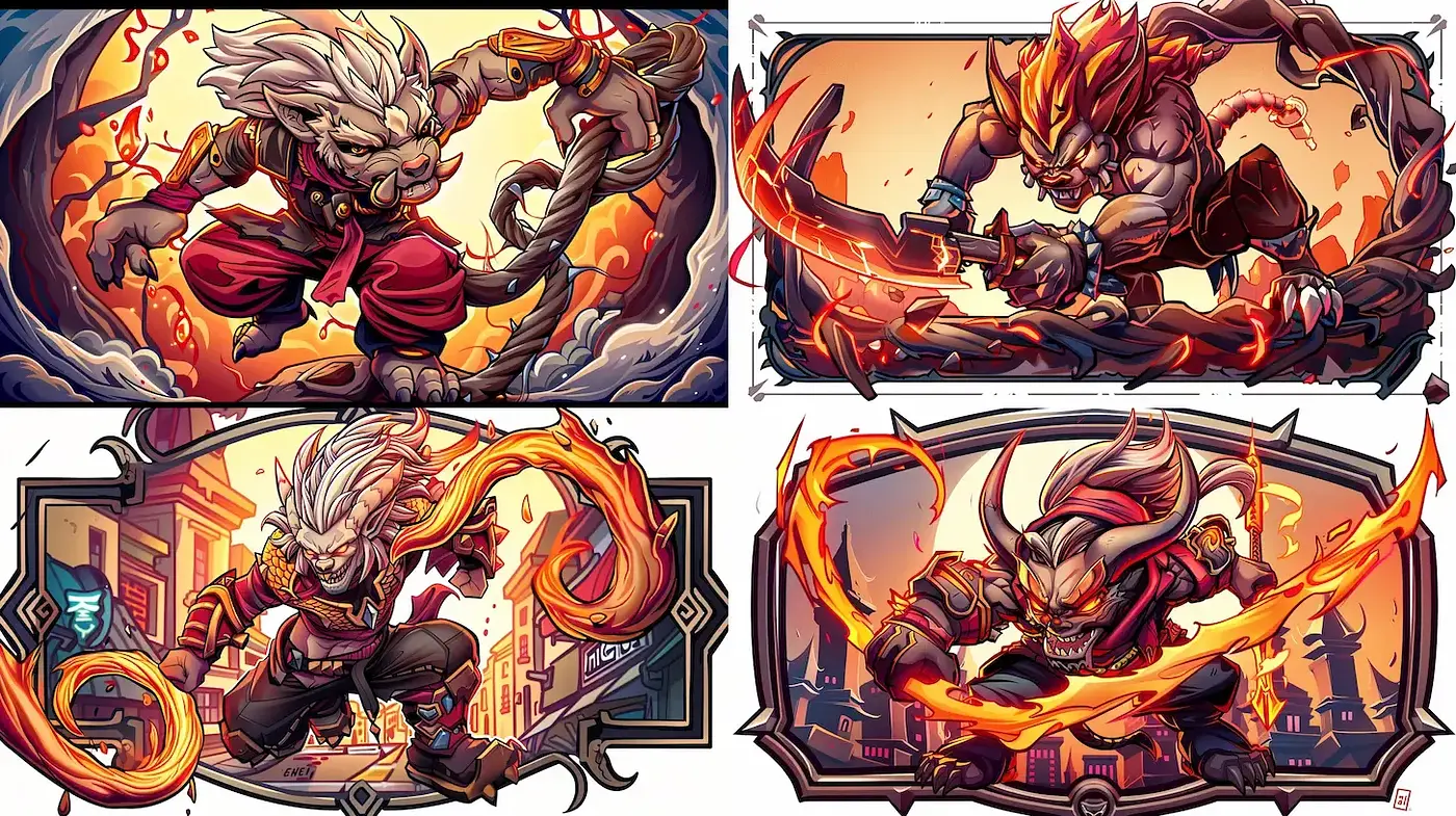 Dynamic and Vibrant Stylization with Mythical Elements - Midjourney sref style