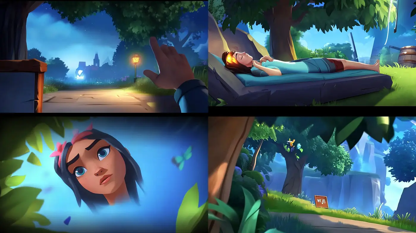 Enchanting Twilight Hues with a Harmonious Cartoon Render - Midjourney sref style
