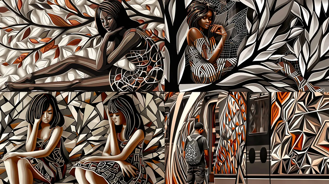 Synchronizing Styles: A Cohesive Exploration of Mixed Textural Expression - Midjourney sref style