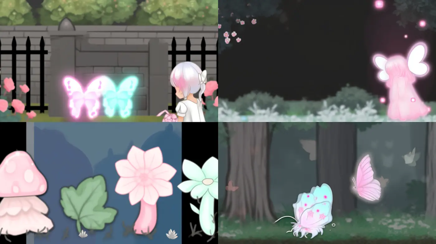 Ethereal Twilight: A Consistent Melding of Tranquil Pastels and Illuminated Flora in a Dreamlike Tableau - Midjourney sref style