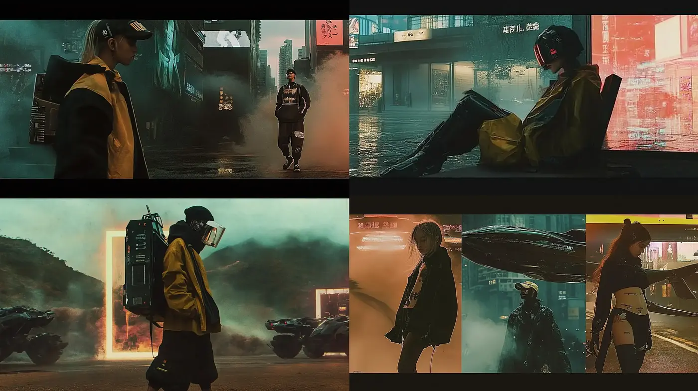 Neon-Noir Cyberpunk Reverie - Midjourney sref style