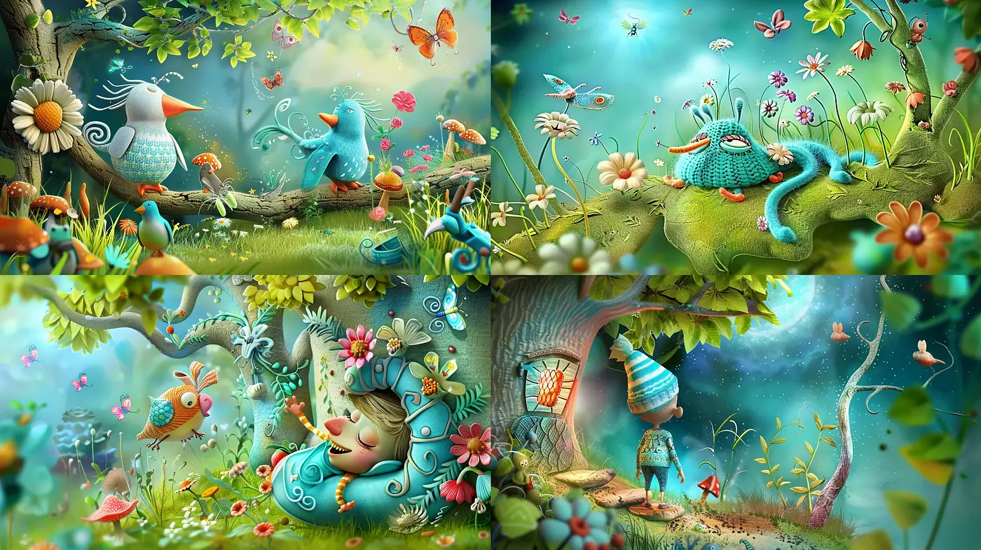 Enchanted Whimsical Nature: A Fantastical Fauna and Flora Collection - Midjourney sref style