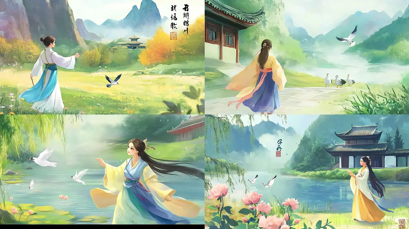 Serene Watercolor Vistas: An Homage to Traditional East Asian Scenic Art - Midjourney sref style