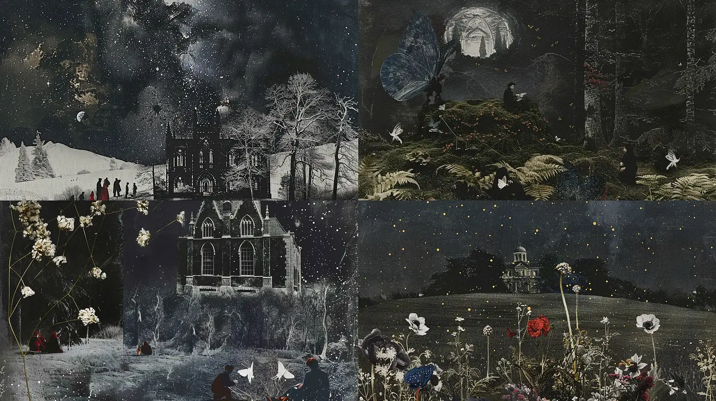 Nocturnal Enchantment: A Tapestry of Starlit Dreams and Nature's Whimsy - Midjourney sref style