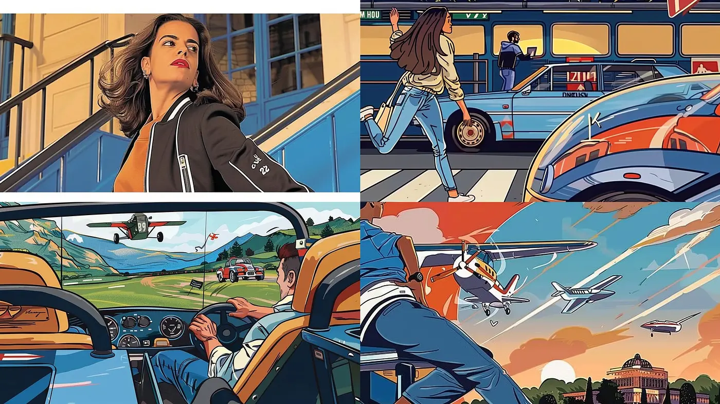 Serene Nostalgic Adventure in Stylized Illustration - Midjourney sref style