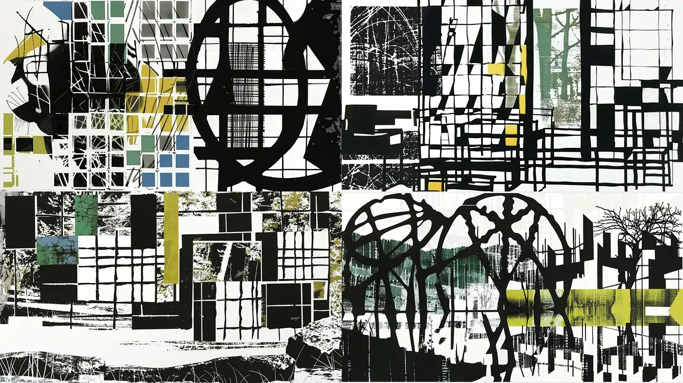 Contemporary Geometric Abstraction with Monochromatic Tendencies - Midjourney sref style