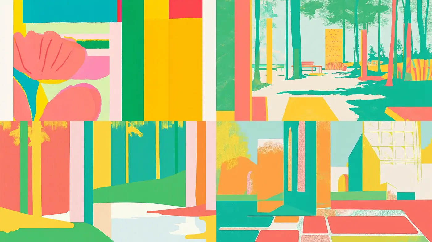 Pastel-Hued Architectural Dreamscape - Midjourney sref style