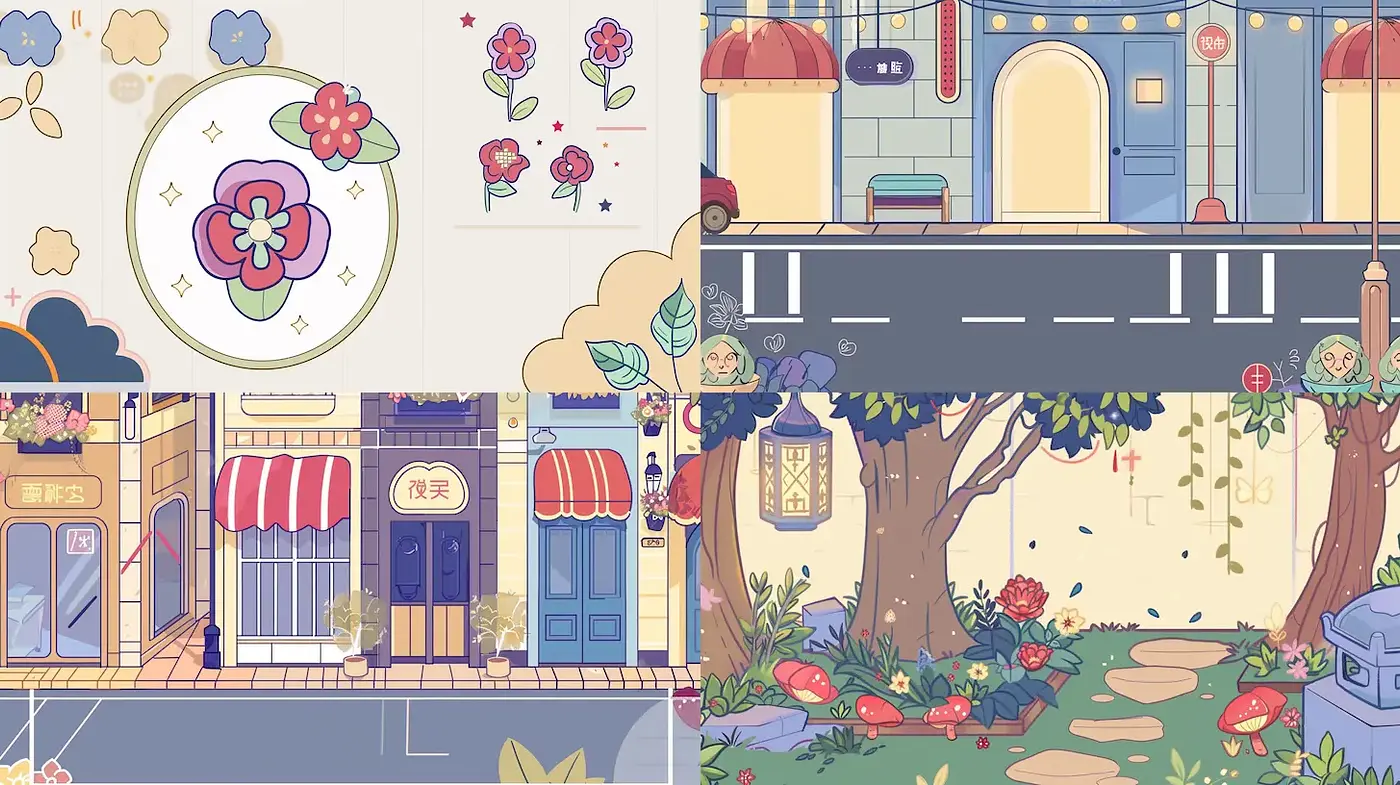 Whimsical and Colorful Illustrations with a Playful Aesthetic - Midjourney sref style