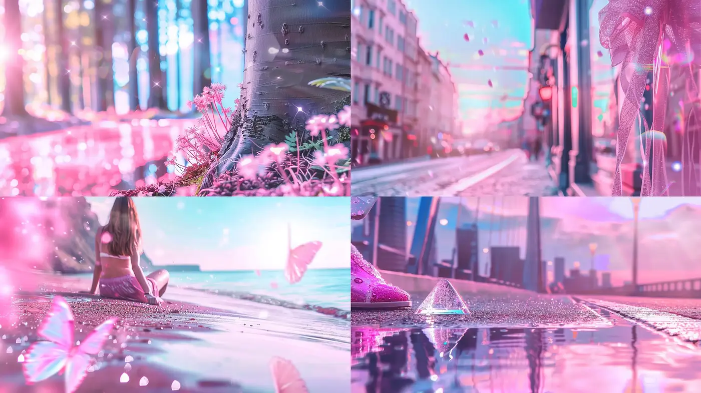 Ethereal Dreamscapes in Luminous Cyberpunk Hues - Midjourney sref style