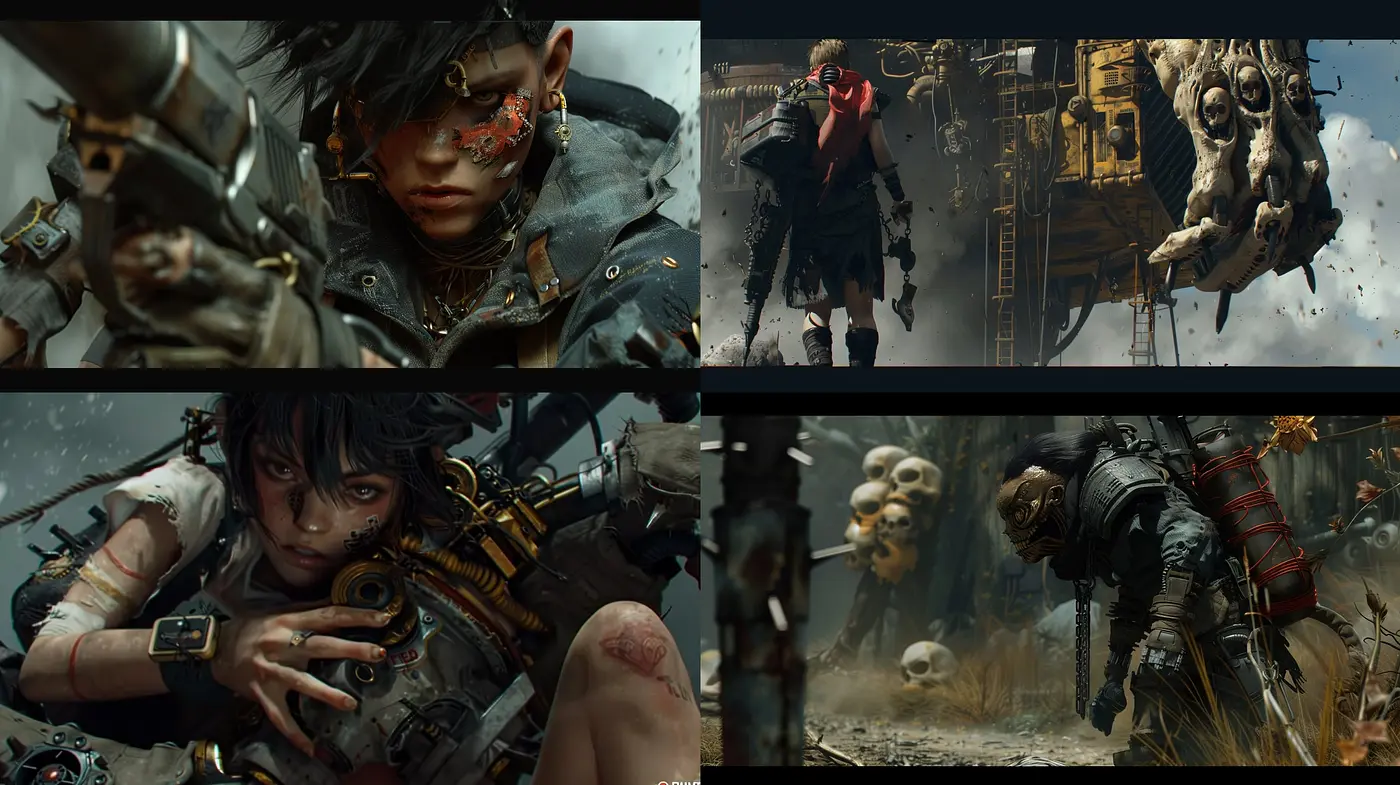Dystopian Elegance: A Cybernetic Ballet of Desolation and Survival - Midjourney sref style