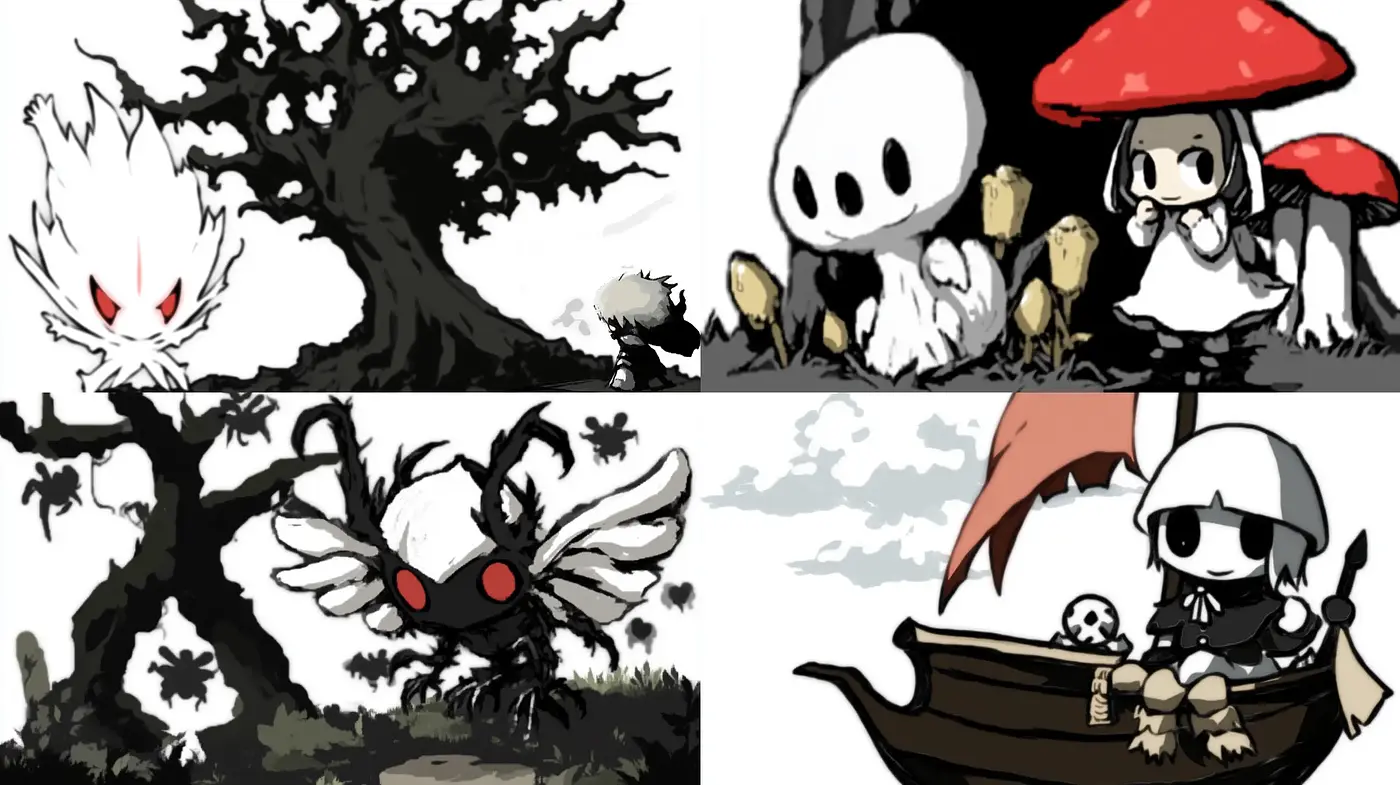 Monochromatic Fantasy with Stylized Contrast - Midjourney sref style